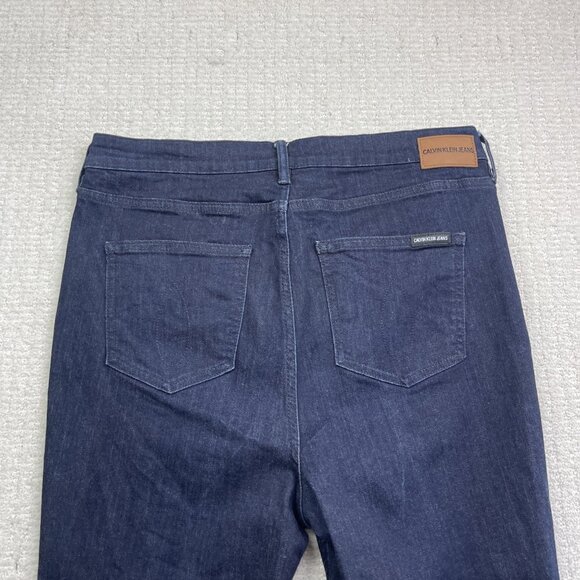 Calvin Klein Jeans Women’s Sz 14 Dark Blue High Rise Skinny Denim Pants Casual - Picture 12 of 14